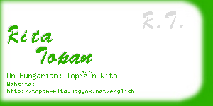 rita topan business card